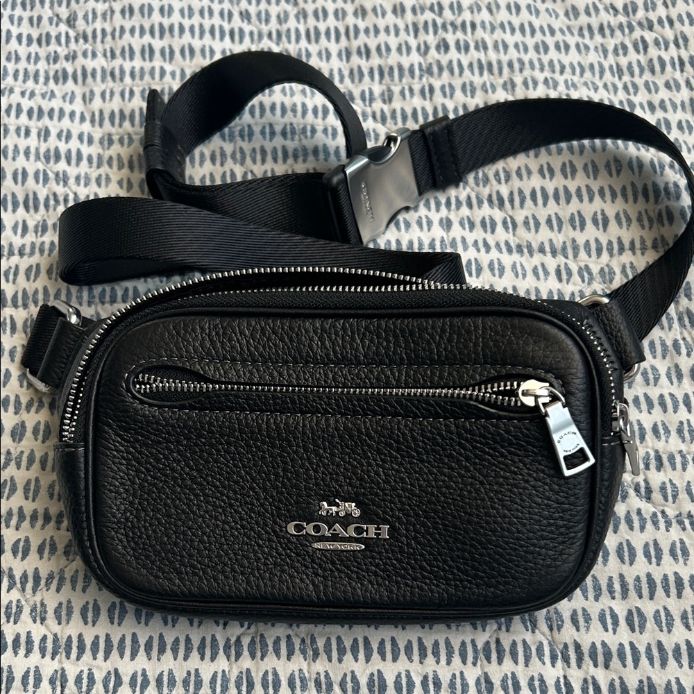 Coach Black Leather Belt Bag